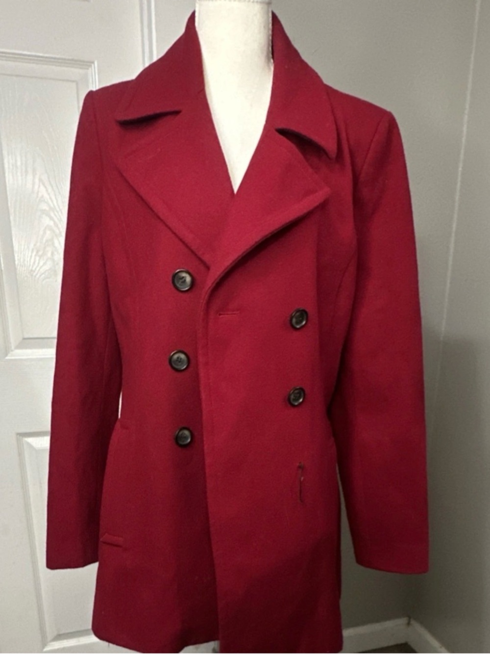 Tommy Hilfiger Red Double-Breasted Wool Blazer